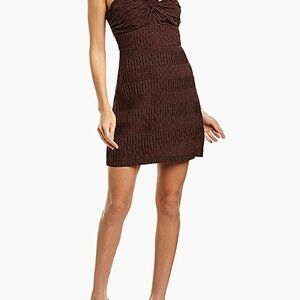 Alexis Luska Asymmetrical One Shoulder Black & Red Heart Print Mini Dress